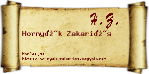 Hornyák Zakariás névjegykártya